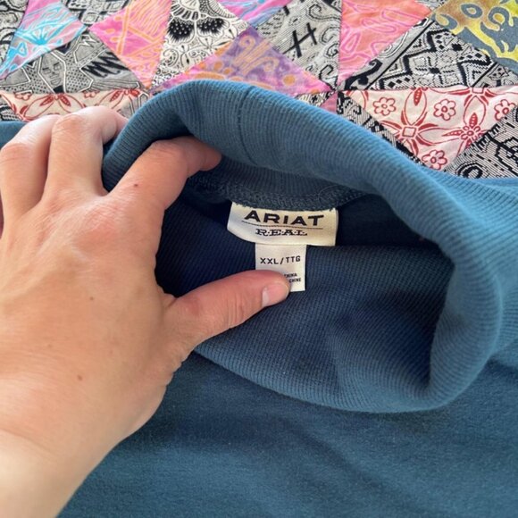 Ariat® Ladies REAL Funnel Eurasian Teal Women’s Sweater 10037341 Size XXL - Picture 5 of 8